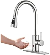 FORIOUS Touchless Kitchen Faucet with Pull Down Sprayer, Brushed Nickel Hands-Free Smart Motion S...