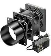 WDERAIR 80mm x 38mm 3 Inch Duct 12V Computer Exhaust Fan with AC Variable Speed High Airflow Smal...