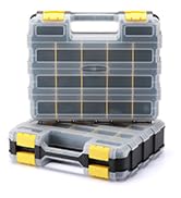 EMENTOL 2PCS Double Side Tool Organizer with Customizable/Removable Plastic Dividers, Hardware Bo...
