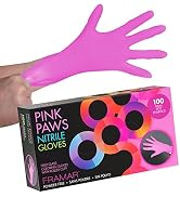 Framar Pink Gloves Disposable Latex Free – Pink Nitrile Gloves Small, Disposable Gloves Small, Ru...