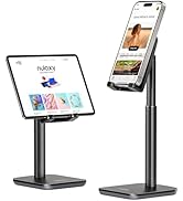 Nulaxy Phone Stand, Height Angle Adjustable Cell Phone Stand, Phone Holder for Desk Compatible wi...