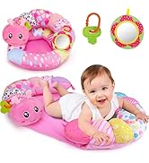 2 in 1 Baby Tummy Time Mat &amp; Support Seated Pillow Infant Newborn Toys 0 1 2 3 4 5 6 Months Pink ...