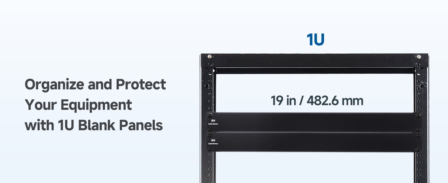 Protective 1U Blank Panels for 19-Inch Server Rack Cabinet