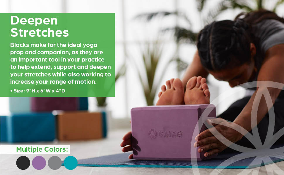 Gaiam yoga blocks 2 pack, large yoga block, yogi gifts