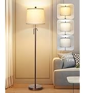JUNNAI Modern Floor Lamp Adjustable Height Standing Lamp Tall Lamp with 3 Color Temperatures Floo...