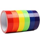 AMOGATO Colored Duct Tape - 1 Inch x 10 Yards per Rolls,Multi-Color Duct Tapes, Rainbow Colored D...