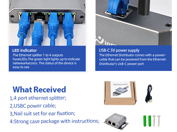 ethernet Splitter 1 to 2