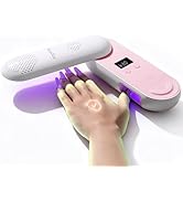 MelodySusie Compact Cordless UV Nail Lamp, P-PLUS20F with Innovative Rotatable Panel &amp; UV Protect...