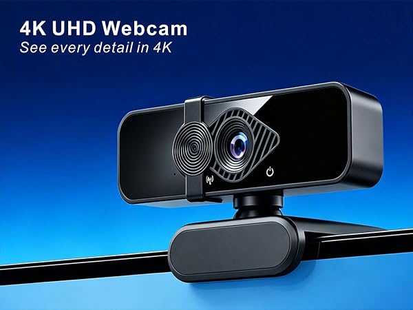 4K webcam for mac, see every detail in 4K resolution for crystal clear video calls and streaming.