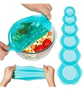 Silicone Stretch Lids for Food Storage in Fridge, Reusable Elastic Bowl Covers for Cup, Cans, Jar...