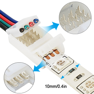 Rifachua 22 Gauge AWG 4 Pin RGB LED Strip Extension Cable Wire Cord RGB LED Strip Light Connectors
