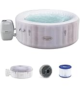Bestway SaluSpa Cancun 2 to 4 Person Inflatable Hot Tub, Round Energy-Efficient Portable Outdoor ...