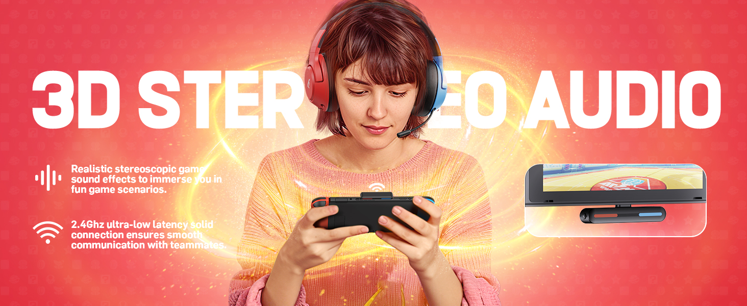 nintendo switch headset with mic wireless