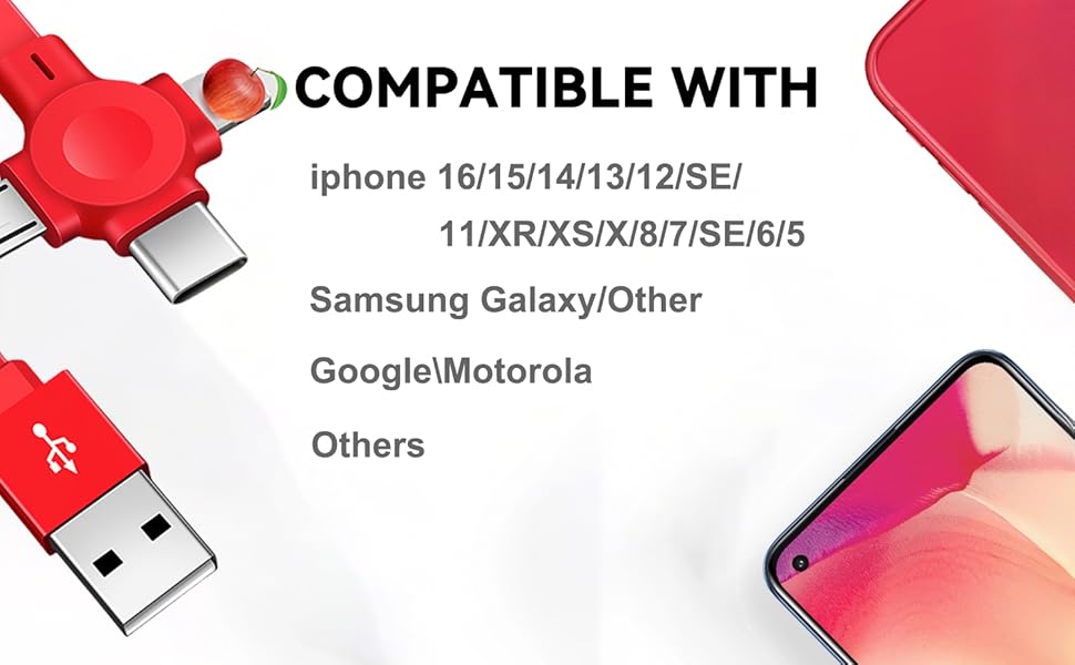 The product is compatible with iPhone 13, 14, 15, and 16, as well as Samsung, Google