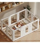 Hoencraft Clear Acrylic Dog Playpen Indoor, Puppy Cat Small Pet Play Pen, Easy Assemble &amp; Disasse...