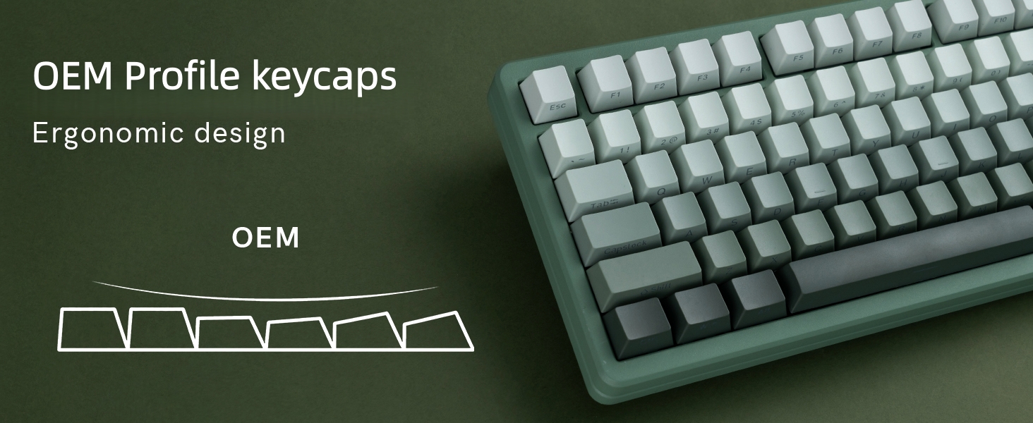 seaweed Double Shot PBT keycaps Set,Shine Through Keyboard keycaps Gradient 60% 75% 100%,OEM Profile
