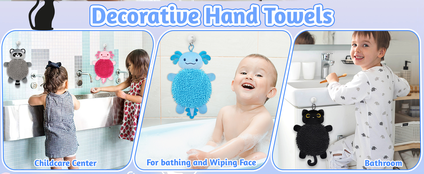 Fuzzy Ball Hand Towels with Hanging Loops Soft Decorative Bathroom Towels