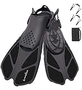 OMGear Swim Fins Snorkel Fins Snorkeling Gear Flippers for Swimming Short Diving Fins Travel Size...
