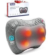 ALLJOY Cordless Shiatsu Neck and Back Massager with Soothing Heat,3D Kneading Massage Pillow for ...