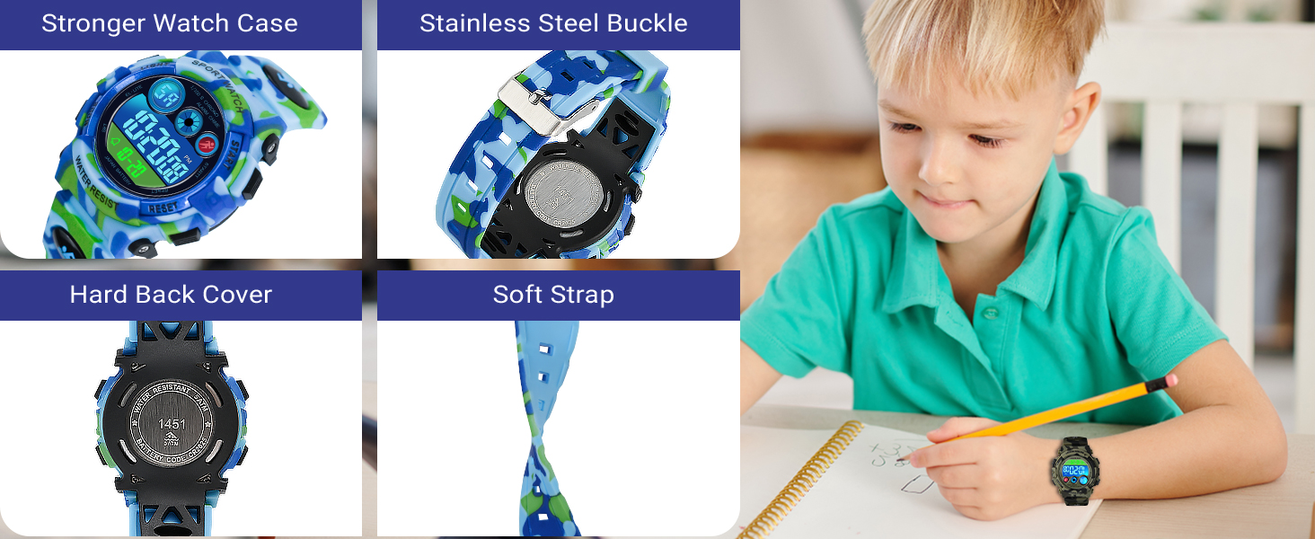 Kids Watch Digital Outdoor Sport Waterproof Boys Watches