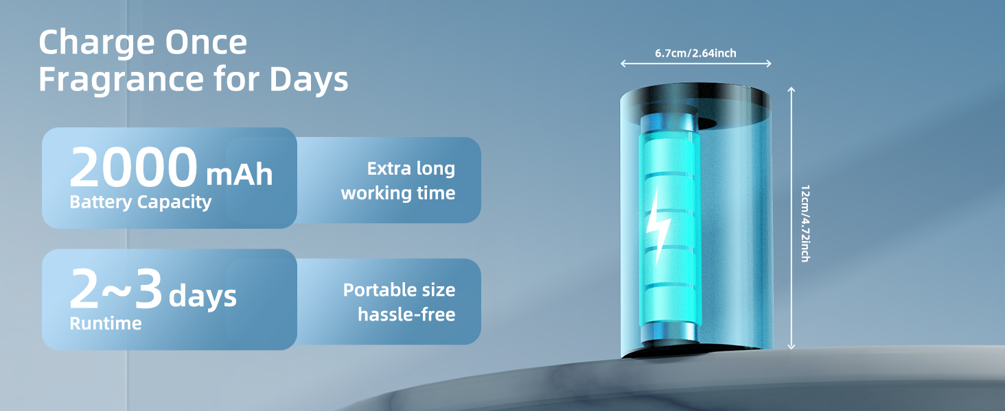 waterless car diffuser essential oil scent aromatherapy air freshener smart battery operated