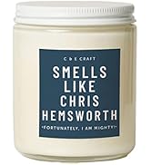 CE Craft - Smells Like Chris Hemsworth Candle - Whiskey and Oak Scented, Celebrity Prayer Candle,...