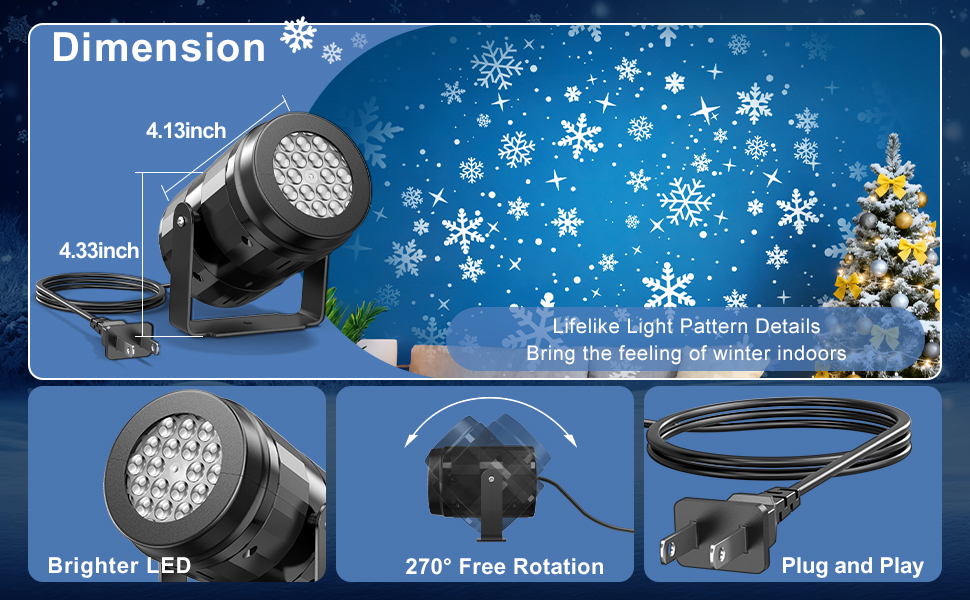 indoor snowflake projector