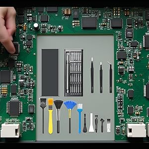 24-in-1precision screwdriver set 3 anti-static tweezers 10 micro cleaning brush tools and1 tool box