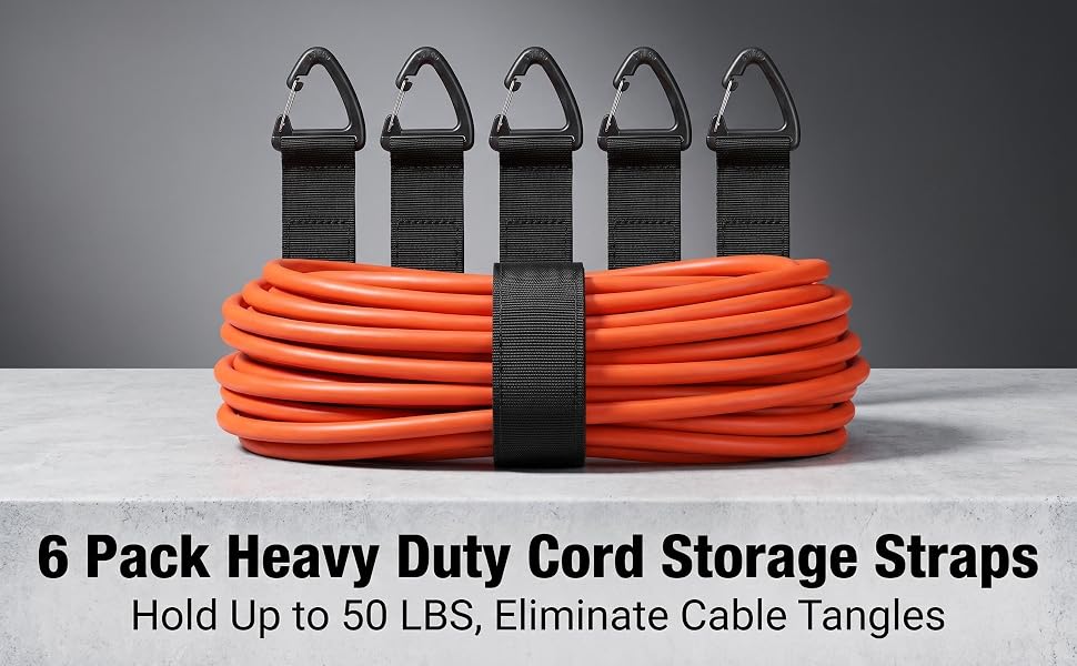 6 Pack Heavy Duty Cord Storage Straps