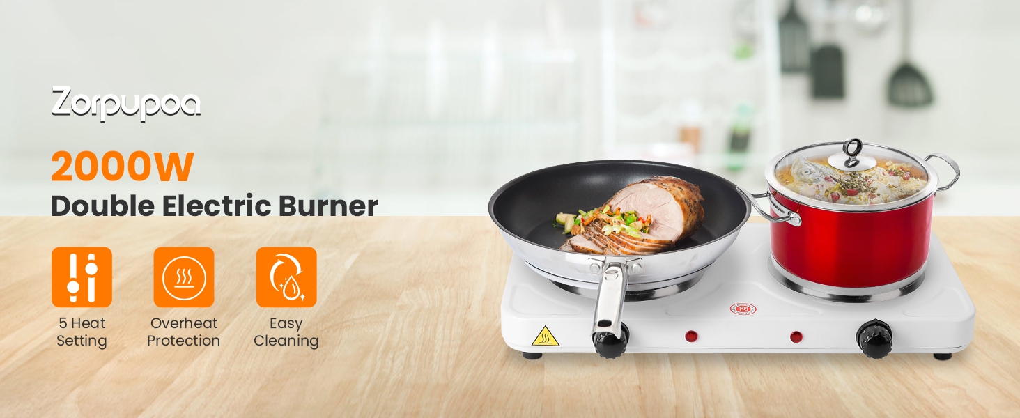 2000W double electric burner
