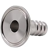 DERNORD 1.5" Tri Clamp to 0.75" Hose Barbed Adapter SUS304 Sanitary Hose Pipe Fitting (3/4 Inch B...