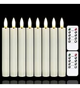 Yeelida Battery Operated Flameless Taper Candles with Two Remote Timer, 6.4