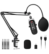 USB Microphone for PC Computer PS4 Cardioid Condenser ASMR Microphone Kit Metal Podcast Microphon...