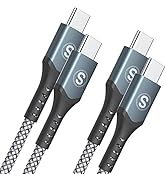 USB C to USB C Cable [2-Pack, 6.6ft] PD 60W iPad Pro Charger Type C to Type C Nylon Braid Cord fo...