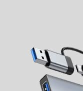 HKCMEMORY USB 3.0 Hub 4 Ports, USB-A and Type-C Power Port,USB-A Splitter Extender,Compatible wit...