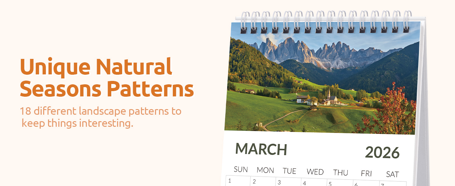 Small Desk Calendar 2026