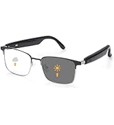 Bluetooth Audio Smart Glasses, Blue Light Glasses for Women Men, Remote Shooting, Open Ear Sound ...