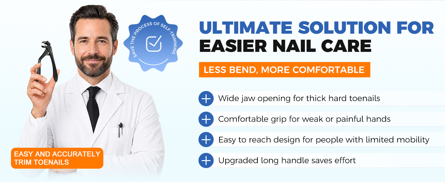 Ergonomic Angled Head Toenail Clippers