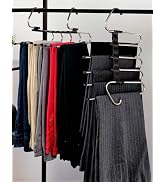 [Upgrade] Pant Organizer for Closet (1/2 PK) Multi-Functional Pants Rack with Stopper Horizontal/...