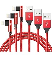 3Pack 90 Degree Lightning Cable, iPhone Charger Cable 6ft, [Apple MFi Certified] Long Fast Chargi...