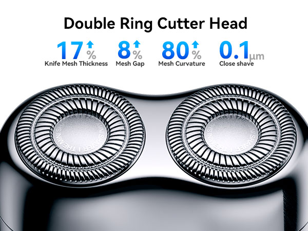 yoose mini shaver with double ring curved surface cutter mesh