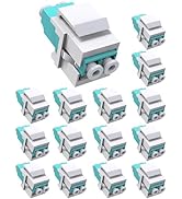 VANDESAIL 15PCS Duplex LC to LC F/F Coupler Keystone Jack Modular, LC/OM3 Duplex Multimode Couple...