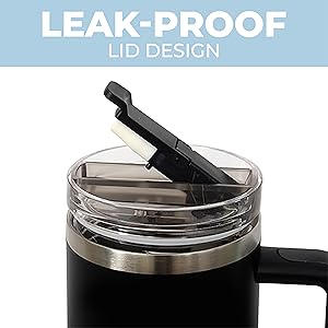 GEAR IQ spill-resistant lid with straw and secure seal design