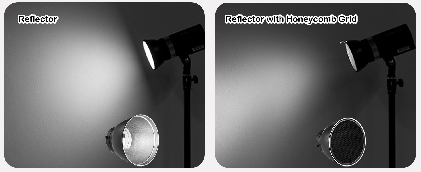 Heliora 7&amp;#34; Standard Reflector Lamp Shade Dish Diffuser with 60° Honeycomb Grid