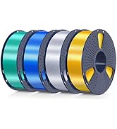 3D Printer Silk Filament, SUNLU Shiny Silk PLA Filament 1.75mm, Smooth Silky Surface, Great Easy ...