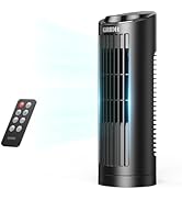 GRIDR Tower Fan for Bedroom (2025 New), Quiet Safe Bladeless with Remote, Portable Desk Fan with ...
