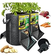 [Upgraded] 2PCS 20-Gallon Potato Grow Bags with Unique Harvest Window, Visible Window, Garden Pla...
