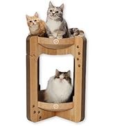 Necoichi Cat Scratcher Tower for Indoor Cats - Cat Scratching Post Lounger with Reversible Usabil...