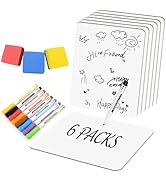 6 Pack Small White Board Dry Erase Classroom Pack Boards 9" x12” Personal Whiteboards for Student...