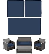 Snubbull 3 Pack Patio Furniture Cushions Replacement Set Fits for 4 Pieces of Wicker Rattan Patio...